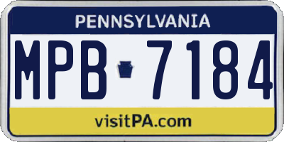 PA license plate MPB7184