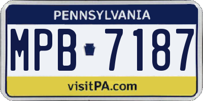 PA license plate MPB7187