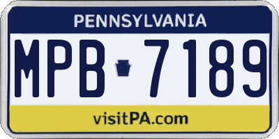 PA license plate MPB7189
