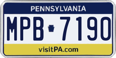PA license plate MPB7190