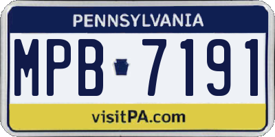 PA license plate MPB7191