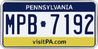 PA license plate MPB7192
