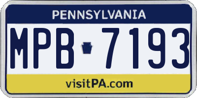 PA license plate MPB7193
