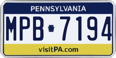 PA license plate MPB7194