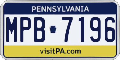 PA license plate MPB7196