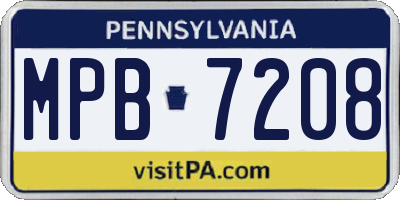 PA license plate MPB7208