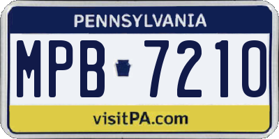 PA license plate MPB7210