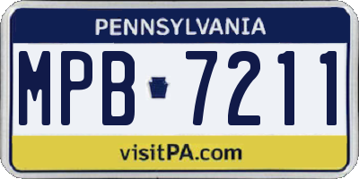 PA license plate MPB7211