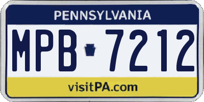 PA license plate MPB7212