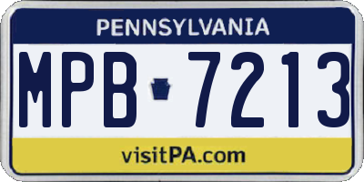 PA license plate MPB7213