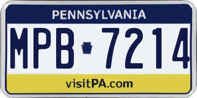 PA license plate MPB7214