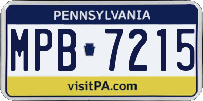 PA license plate MPB7215
