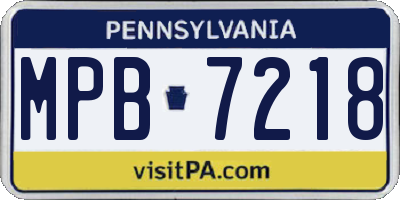 PA license plate MPB7218