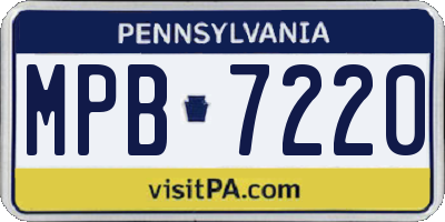 PA license plate MPB7220