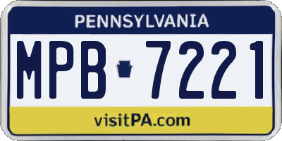 PA license plate MPB7221