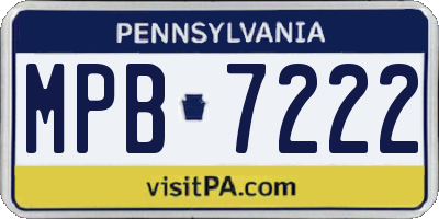 PA license plate MPB7222