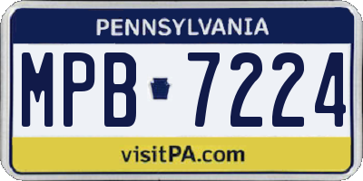 PA license plate MPB7224