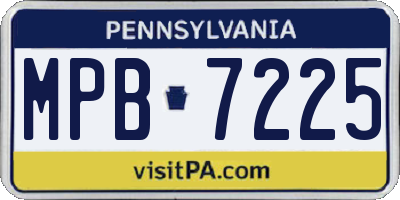 PA license plate MPB7225