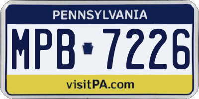 PA license plate MPB7226