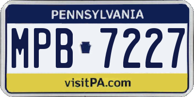 PA license plate MPB7227