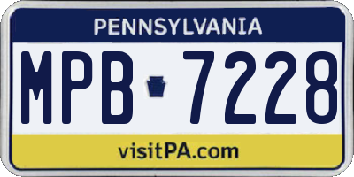 PA license plate MPB7228