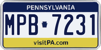PA license plate MPB7231