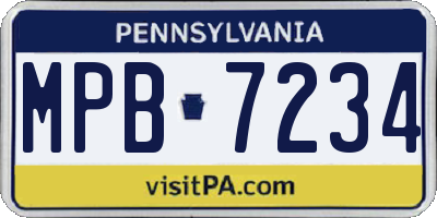 PA license plate MPB7234