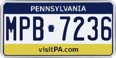 PA license plate MPB7236