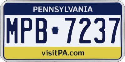 PA license plate MPB7237