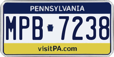 PA license plate MPB7238