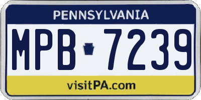 PA license plate MPB7239