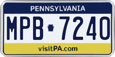 PA license plate MPB7240
