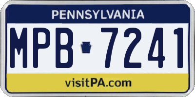 PA license plate MPB7241