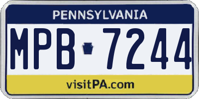 PA license plate MPB7244