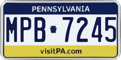 PA license plate MPB7245
