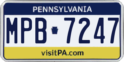 PA license plate MPB7247