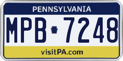 PA license plate MPB7248