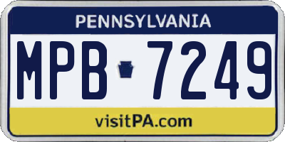 PA license plate MPB7249