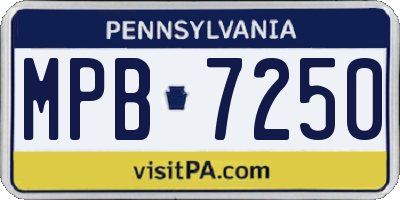 PA license plate MPB7250