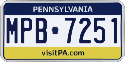 PA license plate MPB7251