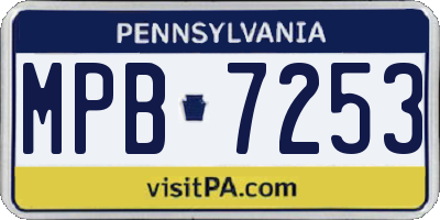 PA license plate MPB7253
