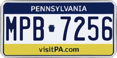 PA license plate MPB7256