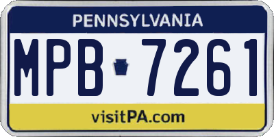 PA license plate MPB7261