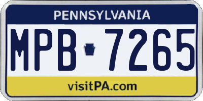 PA license plate MPB7265