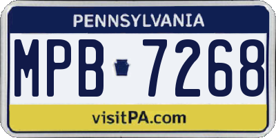 PA license plate MPB7268
