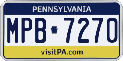PA license plate MPB7270