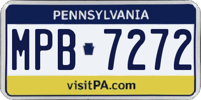 PA license plate MPB7272