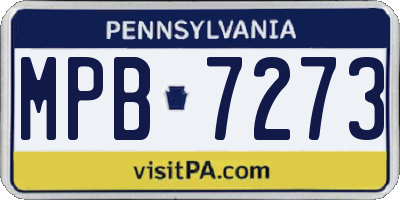 PA license plate MPB7273