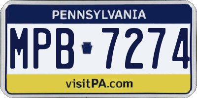 PA license plate MPB7274
