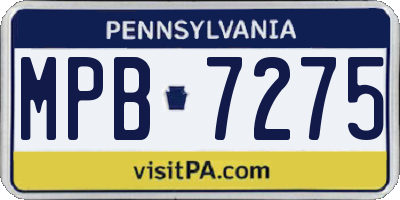 PA license plate MPB7275